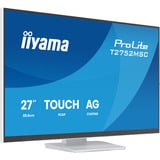 iiyama ProLite T2752MSC-W1AG, LED-Monitor 68.6 cm (27 Zoll), weiß (matt), FHD, IPS, Touchscreen, HDMI, DP, USB-Hub