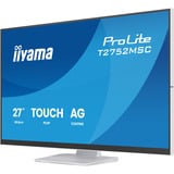 iiyama ProLite T2752MSC-W1AG, LED-Monitor 68.6 cm (27 Zoll), weiß (matt), FHD, IPS, Touchscreen, HDMI, DP, USB-Hub
