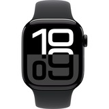 Apple Watch Series 10, Smartwatch schwarz (glänzend), Aluminium, 42 mm, Sportarmband schwarz S/M
