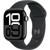 Apple Watch Series 10, Smartwatch schwarz (glänzend), Aluminium, 42 mm, Sportarmband schwarz S/M
