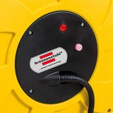 Brennenstuhl Kabeltrommel Automatik IP44, 1 Anschluss gelb/schwarz, 9 + 2 Meter, Automatischer Kabelaufroller für den Außenbereich