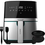 Cecotec Heißluftfritteuse CecoFry Full InoxBlack 5500 Pro, mit Zubehör schwarz/edelstahl, 1.700 Watt, Korb 5,5 Liter, mit Silikon-Zubehörpaket