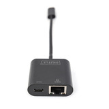 Digitus  USB Type-C Gigabit Ethernet Adapter schwarz, mit Power Delivery Unterstützung