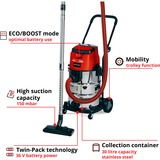 Einhell Nass-/Trockensauger TE-VC 36/30 Li rot/silber, ohne Akku und Ladegerät