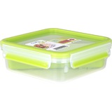 Emsa CLIP & GO Sandwichbox 0,85 Liter, Lunch-Box hellgrün/transparent, mit Einsatz in typischer Dreiecksform