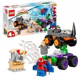 LEGO 10782 Marvel Spidey und seine Super-Freunde: Hulks und Rhinos Monster Truck-Duell, Konstruktionsspielzeug 