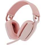 Logitech Zone Vibe 100, Headset rosa, Bluetooth, USB-C