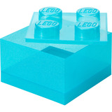 Room Copenhagen LEGO Storage Brick 4 Top Lid Glitter , Aufbewahrungsbox hellblau/transparent
