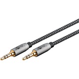 goobay Plus Audio Verbindungskabel AUX 3,5mm stereo schwarz/silber, 5 Meter