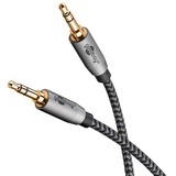 goobay Plus Audio Verbindungskabel AUX 3,5mm stereo schwarz/silber, 5 Meter