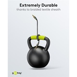 goobay Plus Audio Verbindungskabel AUX 3,5mm stereo schwarz/silber, 5 Meter