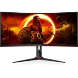 AOC CU34G2XP/BK, Gaming-Monitor 86.4 cm (34 Zoll), schwarz/rot, WQHD, VA, Curved, 180Hz Panel