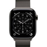 Apple Watch Series 11, Smartwatch Titan Schiefer, Titangehäuse, 42 mm, Milanaise Armband schiefer S/M, Cellular