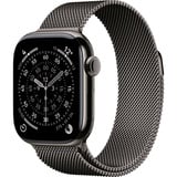 Apple Watch Series 11, Smartwatch Titan Schiefer, Titangehäuse, 42 mm, Milanaise Armband schiefer S/M, Cellular