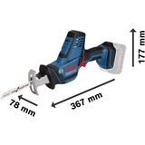 Bosch Professional Akku-Säbelsäge GSA 18V-LI C Professional, 18Volt blau/schwarz, 2x Li-Ionen Akku 5,0Ah, in L-BOXX