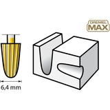 Dremel MAX Fräsmesser zum Schnitzen Ø 6,4mm (117DM), Fräser 2 Stück, Schaft Ø 3,2mm