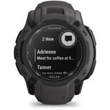 Garmin Instinct 2X Solar, Smartwatch dunkelgrau, 55 mm, Silikon-Armband