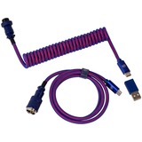 Keychron USB 3.2 Gen 1 Premium Coiled Aviator Kabel, USB-C Stecker > USB-C Stecker lila, 1,08 Meter, gerader Stecker