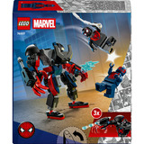 LEGO 76337 Marvel Super Miles Morales Mech vs. Spider-Man 2099, Konstruktionsspielzeug 