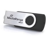 MediaRange USB Type-C 64 GB, USB-Stick schwarz/silber, USB 3.2 Gen 1 Type-C