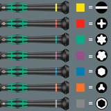 Wera 2035/6 B Elektronik-Schraubendrehersatz + Rack schwarz/grün, 6-teilig, mit Black Point Spitze