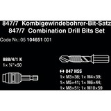 Wera 847/7 Kombigewindebohrer-Bit-Satz, Gewinde-Reparatur schwarz/grün, 7-teilig