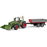 bruder 02182 Fendt Vario 211 mit Frontlader und Bordwandanhänger, Modellfahrzeug 