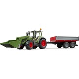 bruder 02182 Fendt Vario 211 mit Frontlader und Bordwandanhänger, Modellfahrzeug 