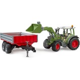 bruder 02182 Fendt Vario 211 mit Frontlader und Bordwandanhänger, Modellfahrzeug 