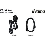 iiyama ProLite B1980S-W1, LED-Monitor 48 cm (19 Zoll), weiß (matt), SXGA, TN, HDMI, DP, Ergonomischer Standfuß