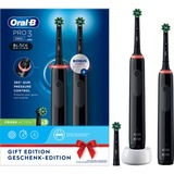 Braun Oral-B Pro 3 3900 Black Edition, Elektrische Zahnbürste schwarz, inkl. 2. Handstück