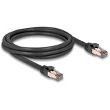 DeLOCK RJ-45 Netzwerkkabel Cat.6a U/FTP ultra flexibel schwarz, 2 Meter, innerer Edelstahlmantel