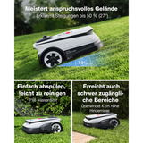 Ecovacs GOAT A1600 LiDAR PRO, Mähroboter weiß/schwarz, Li-Ionen Akku 3,0Ah/32V