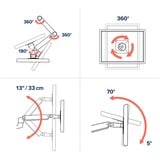 Ergotron LX Monitor Arm mit hoher Säule, Monitorhalterung schwarz