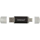 Intenso Twist Line 32 GB, USB-Stick anthrazit/transparent, USB-A 3.2 Gen 1, USB-C 3.2 Gen 1