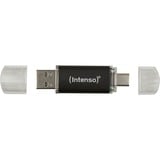 Intenso Twist Line 32 GB, USB-Stick anthrazit/transparent, USB-A 3.2 Gen 1, USB-C 3.2 Gen 1