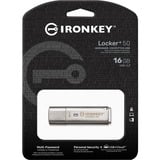 Kingston IronKey Locker+ 50 16 GB, USB-Stick aluminium, USB-A 3.2 Gen 1