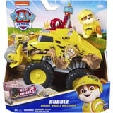 Spin Master Paw Patrol Rescue Wheels - Rubbles Bulldozer Monstertruck mit Rubble Hundefigur, Spielfahrzeug 