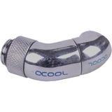 Alphacool HF Winkeladapter Doppel-45° drehbar G1/4 AG auf G1/4 IG - Chrome, Verbindung chrom, für weiche Schläuche (PVC, Silikon, Neoprene)