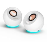 Creative Pebble Pro, PC-Lautsprecher weiß, Klinke, USB-A/C, Bluetooth, Digitalverstärker, RGB-Beleuchtung