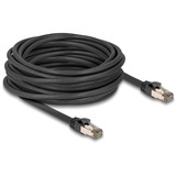 DeLOCK RJ-45 Netzwerkkabel Cat.6a U/FTP ultra flexibel schwarz, 10 Meter, innerer Edelstahlmantel