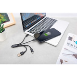 Digitus 3-in-1 Ladekabel, USB-A 2.0 > Lightning + USB-C + Micro-USB schwarz, 0,15 Meter, Laden mit bis zu 10 Watt