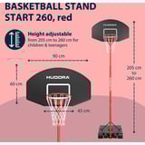 HUDORA Start Basketballständer 260, Fitnessgerät rot/schwarz
