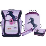 McNeill Ergo PURE flex Stormy, Schulranzen rosa/lila, 4 teilig