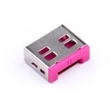 SMARTKEEPER ESSENTIAL USB-A Port Lock (UL03) + Lock Key Basic (U03), Einsteckschloss Farbcode Pink, 6 Stück + 1 Schlüssel