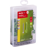 fischer Profi-Box Spreizdübel SX Plus Green   hellgrün, 120-teilig, mit Schrauben