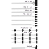 Cooler Master MWE 1050 V2 White, PC-Netzteil weiß, 1x 12-Pin High Power GPU, 3x PCIe, Kabelmanagement, 1050 Watt