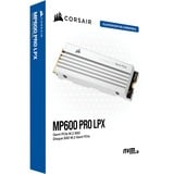 Corsair MP600 PRO LPX 1 TB, SSD weiß, PCIe 4.0 x4, NVMe 1.4, M.2 2280