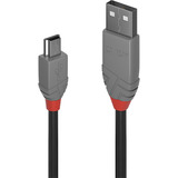 Lindy USB 2.0 Typ A an Mini-B Kabel, Anthra Line grau, 2m