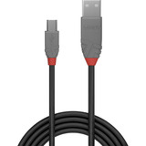 Lindy USB 2.0 Typ A an Mini-B Kabel, Anthra Line grau, 2m